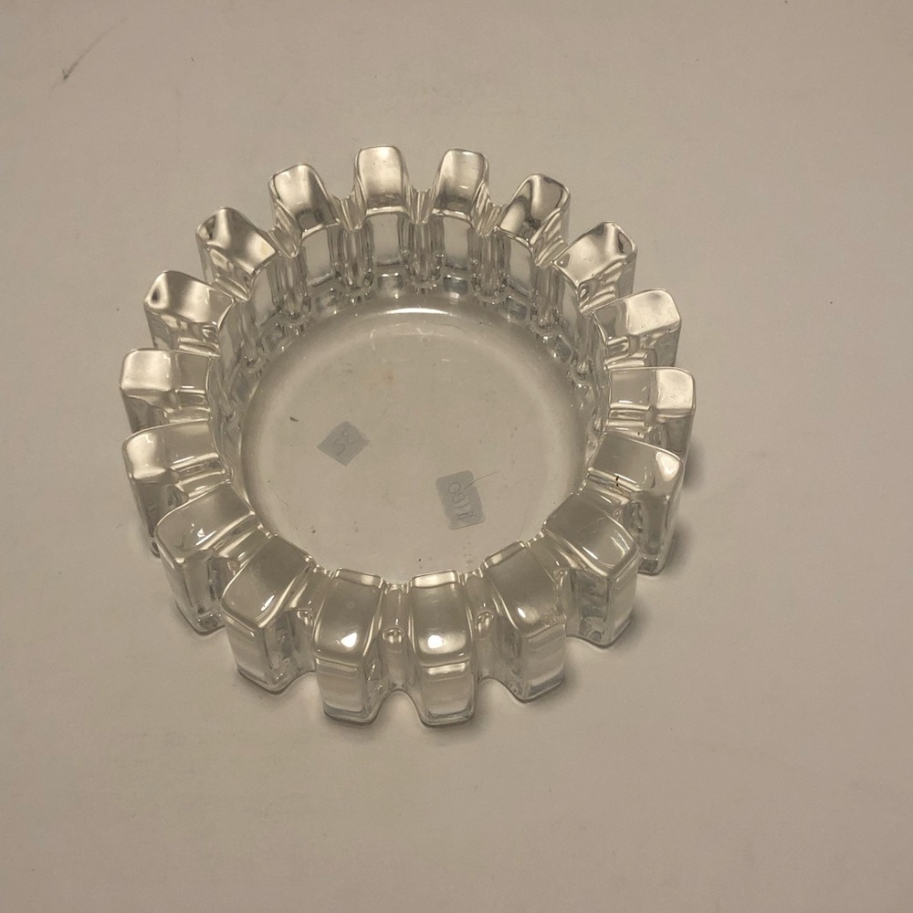 Clear Glass Decorative Ashtray or Trinket Dish